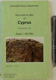 Cyprus (1995) Geological Map of Cyprus. Geological Survey Dept, revised edition. Colour printed map 1:250,000 scale (58 x 96cm) folded