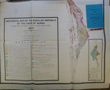 Myanmar. (1977). The Geological Map of Burma. Earth Sciences Research Division, Gov’t of Burma. 1:1,000,000 scale colour printed map on three folded sheets,