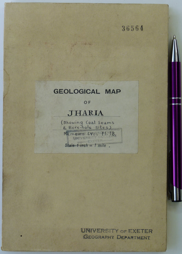 India. Anon. (1929). ‘Jharia Coal-Field Map Showing Coal Seams and Bore Hole Sites’ from <em>Geological Survey of India Memoir</em>, v.56,