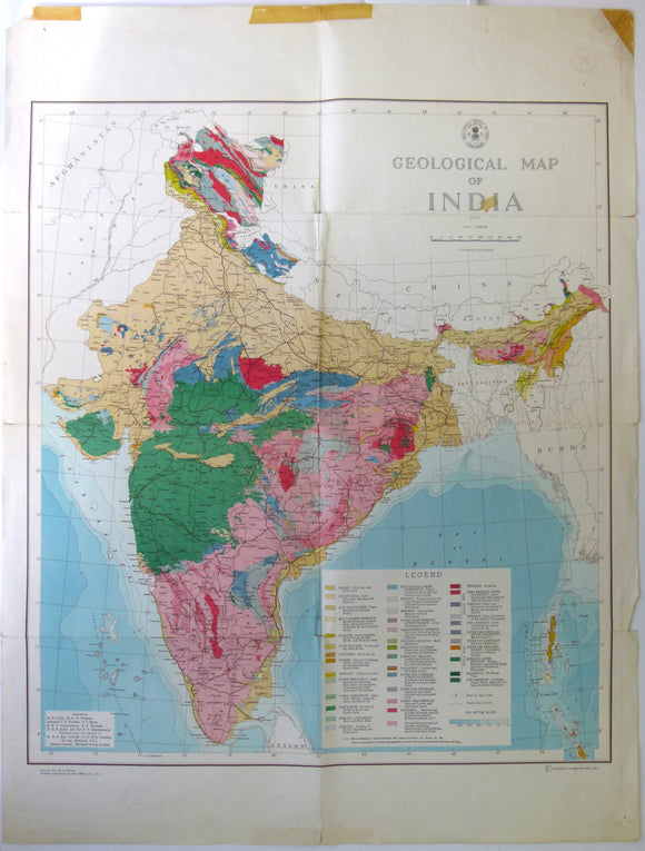 India. Anon (1963). <em>Geological Map of India</em>. Hyderabad: Geological Survey of India. Folded colour printed map, 1:5,000,000 scale,