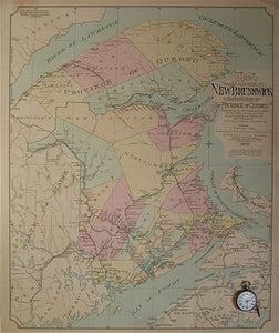 Map of the Province of New Brunswick and Eastern part (Gaspe Peninsula) of the Province of Quebec showing cities, towns and villages of population 400 or more, also Counties &amp; Townships and Railways with Location of Stations, etc, …
