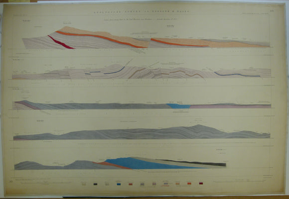 Horizontal Section No.   39 (1855). From Areneg-fawr to the Coal Measures near Wrexham. Geological Survey of GB. 2nd