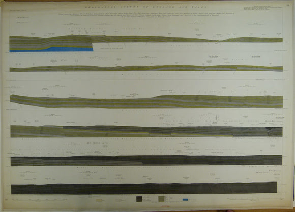 Horizontal Section No.   98 (1876). Across Brimham Rocks, the Lower Coal Measures of Leeds; the Middle Coal Measures of Osmondthorpe: of Sharleston, to Havercroft. Geological Survey of GB. 1st