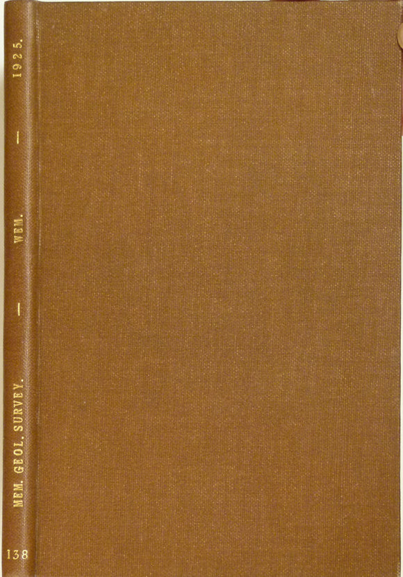 Sheet Memoir 138. Wem, by Pocock, TI. et al. 1925, 1st edition.