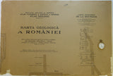Romania. 1926. Carte Geologique de la Roumaine. Colour printed map 1:1,500,000 scale (52 x 81cm).