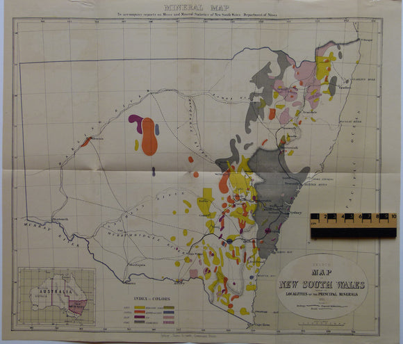Sketch Map of New South Wales shewing the Localities of the Principal Minerals
