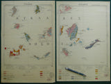 Greece. (c1920). [Geological Maps of] (‘Ap38)Syros and Milos (‘Ap39) Naxos and Amorgos from the series Geological Map of Greece