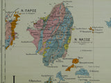 Greece. (c1920). [Geological Maps of] (‘Ap38)Syros and Milos (‘Ap39) Naxos and Amorgos from the series Geological Map of Greece