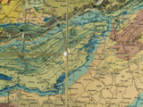 Dumont, André(1876). Carte Géologique de la Belgique, &nbsp;et des Contrèes Voisines . .  Scale 1:400,000. Colour lithographed