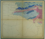 Dumont, André (1853). Carte Géologique de la Belgique, 1st edition. Scale 1:160,000. Complete set of 9 hand-coloured maps. Signed by Dumont.