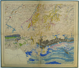 Dumont, André (1853). Carte Géologique de la Belgique, 1st edition. Scale 1:160,000. Complete set of 9 hand-coloured maps. Signed by Dumont.