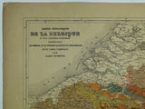 Dumont, André(1876). Carte Géologique de la Belgique, &nbsp;et des Contrèes Voisines . .  Scale 1:400,000. Colour lithographed