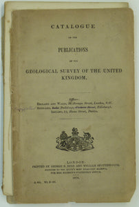 Anon. (1878). Catalogue of the Publications of the Geological Survey of the United Kingdom. . London: Eyre and Spottiswoode for HMSO