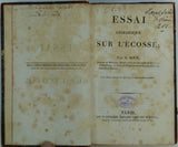 Boué, A. (1820). Essai Géologique sur L’Écosse. Paris: Mme Ve Courcier, 1st edition. Association copy.