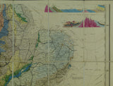 Knipe, James A. (1859). Geological Map of the British Isles and Part of France.  Hand coloured lithograph in four quarters, each 80 x 69cm, dissected and mounted on linen folding to 20 x 11.5cm