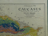 Oswald, Felix (1914). &nbsp;A Geological Map of the Caucasus, 1:1,000,000 scale. Colour lithograph, includes parts of Ukraine, Georgia, Armenia and Azerbaijan.