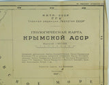 Ukraine / Russia (1937). Moiseev, A.S. (ed). Geological Map [of] Crimean ASSR. Leningrad: Geological Mapping Directorate. Colour lithograph
