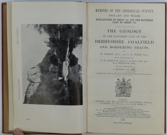 Sheet Memoir 112 and part 100. The Geology of the Northern Part of the Derbyshire and Nottinghamshire Coalfield, by Gibson, W. et al. (1913). 186pp +1 foldout plate. HB,