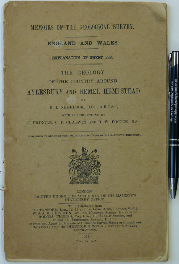 Sheet memoir 238 (1922). Geology of the Country Around Aylesbury and Hemel Hempstead. Sherlock, R.L. et al. London: Geological Survey