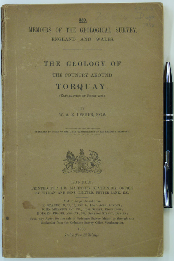 Sheet memoir 350 (1903). The Geology of the Country around Torquay. Ussher, W.A.E. London: Geological Survey