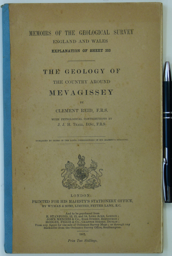 Sheet memoir 353 (1921). The Geology of the Country Around Mevagissey. Reid, C. London: Geological Survey