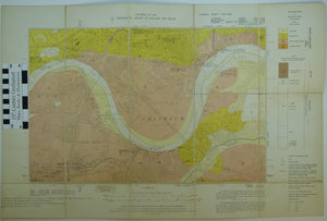 London Sheet 8nw. 6” (1935). Chiswick, base map 1919, geologically surveyed 1912. 1:10560 scale. Colour print. Dissected and mounted on linen,