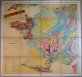 Jacquot and Michel-Lévy (1889). Carte Géologique de la France. Paris: Baudry et Cie. for Service Géologique de la France. First edition. Scale 1:1,000,000. Colour