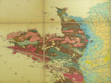 Jacquot and Michel-Lévy (1889). Carte Géologique de la France. Paris: Baudry et Cie. for Service Géologique de la France. First edition. Scale 1:1,000,000. Colour