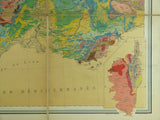 Jacquot and Michel-Lévy (1889). Carte Géologique de la France. Paris: Baudry et Cie. for Service Géologique de la France. First edition. Scale 1:1,000,000. Colour