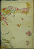 Greece. (1954). Geological Map of Greece. Athens: Institute for Geology and Sub-surface Research. Two maps , north and south, are folded colou
