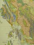 Greece. (1954). Geological Map of Greece. Athens: Institute for Geology and Sub-surface Research. Two maps , north and south, are folded colou