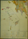 Greece. (1954). Geological Map of Greece. Athens: Institute for Geology and Sub-surface Research. Two maps , north and south, are folded colou