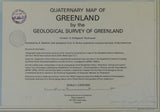 Greenland (c1970).Quaternary Map of Greenland. Copenhagen: Geological Survey of Greenland, 1:2,500,000 scale. 112 x 83cm. Linen-backed colour print
