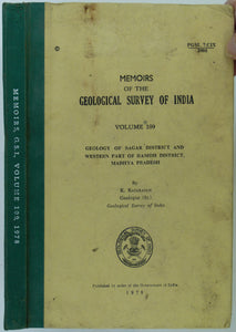 India. Rajarajan. (1978). ‘Geology of Sagar District and Western Part of Damoh District, Madhya Pradesh’, The Memoirs,