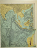 Indian Ocean (1964). Heezen, Bruce C. and Tharp, Marie. Physiographic Diagram of the South Atlantic Ocean,New York: Geological Society of America. Together with printed notes