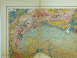 Italy. (1889). Carta Geologica d’Italia. &nbsp;Roma: Cura del R[egio]. Ufficio Geologico. Scale 1:1,000,000. Colour lithograph 120 x 107 cm mounted on linen folding to 30 x 21.5 cm. between marbled card covers