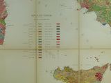 Italy. (1889). Carta Geologica d’Italia. &nbsp;Roma: Cura del R[egio]. Ufficio Geologico. Scale 1:1,000,000. Colour lithograph 120 x 107 cm mounted on linen folding to 30 x 21.5 cm. between marbled card covers