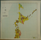 Japan, Korea, Taiwan (1911).Geological Map of Japanese Empire. Tokyo: Imperial Geological Survey, Feb 1911. Colour lithograph in four quarter