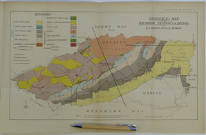Gardiner, C.I., and Reynolds, S.H. (1912).  ‘Geological Map of the Kilbride Peninsula (Mayo)’ [Ireland] in ‘The Ordovician and Silurian Rocks of the Kilbride Peninsula (Mayo)’, extract