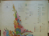 Labrador (c1971).Geological Map of Labrador. 1:1,000,000 scale, 115 x 107cm. Colour lithograph dissected into two parts and mounted on linen
