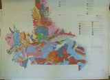 Labrador (c1971).Geological Map of Labrador. 1:1,000,000 scale, 115 x 107cm. Colour lithograph dissected into two parts and mounted on linen