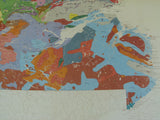 Labrador (c1971).Geological Map of Labrador. 1:1,000,000 scale, 115 x 107cm. Colour lithograph dissected into two parts and mounted on linen