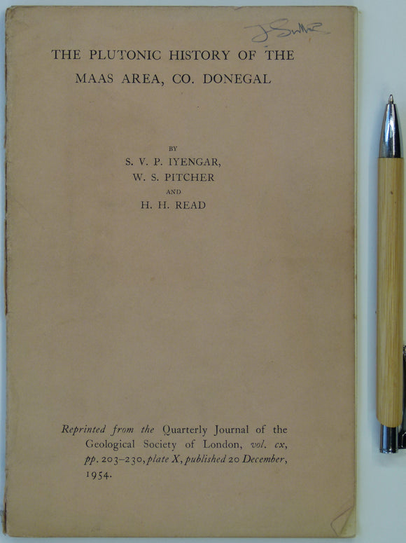 Inyangar, S.V.P., Pitcher, W.S., and Read, H.H. (1954).  ‘The Geology of the Maas Area, Co. Donegal’, in ‘The Plutonic History of the Maas Area’, a reprint