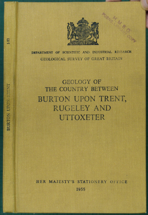 Sheet Memoir 149. (1955) Geology of the Country Between Burton Upon Trent, Rugeley and Uttoxeter by Stevenson, I.P. et al. BGS. 178pp. Hardback