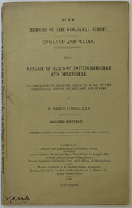 Sheet Memoir 112-113 (parts), 82se Old Series (1879). The Geology of parts of Nottinghamshire and Derbyshire, by Aveline, W.T.
