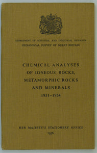 Guppy, EM and Sabine, PA. (1956). Chemical Analyses of Igneous Rocks, Metamorphic Rocks and Minerals, 1931-1954. London: Geological Survey