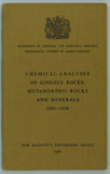 Guppy, EM and Sabine, PA. (1956). Chemical Analyses of Igneous Rocks, Metamorphic Rocks and Minerals, 1931-1954. London: Geological Survey