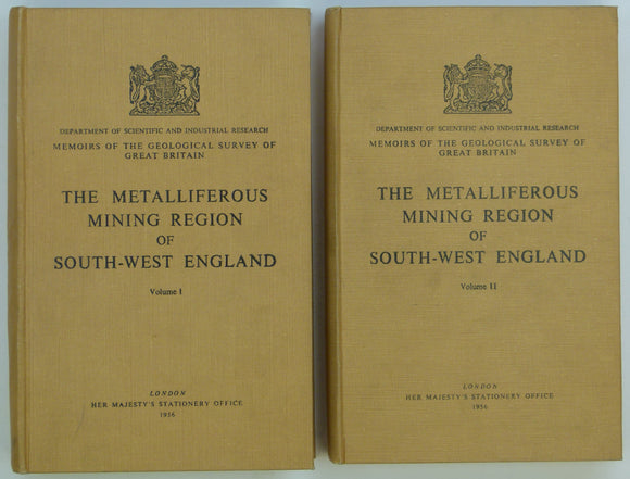 Dines, H.D. (1956). The Metalliferous Mining Region of South-West England. London: Geological Survey of Great Britain. 1st edition.