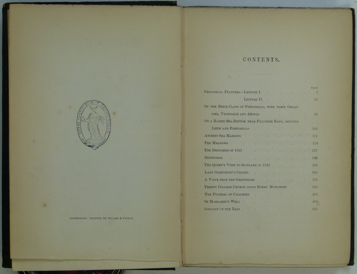 Miller Hugh (1864). Edinburgh and its Neighbourhood; Geological and Hi ...