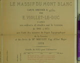 France. Viollet-le-Duc, E. (1876). Le Massif du Mont Blanc. &nbsp;Paris: J. Baudry. Scale 1:40,000. Colour lithographed topographic map, 122 x 103 cm, mounted on linen folded between marbled card covers